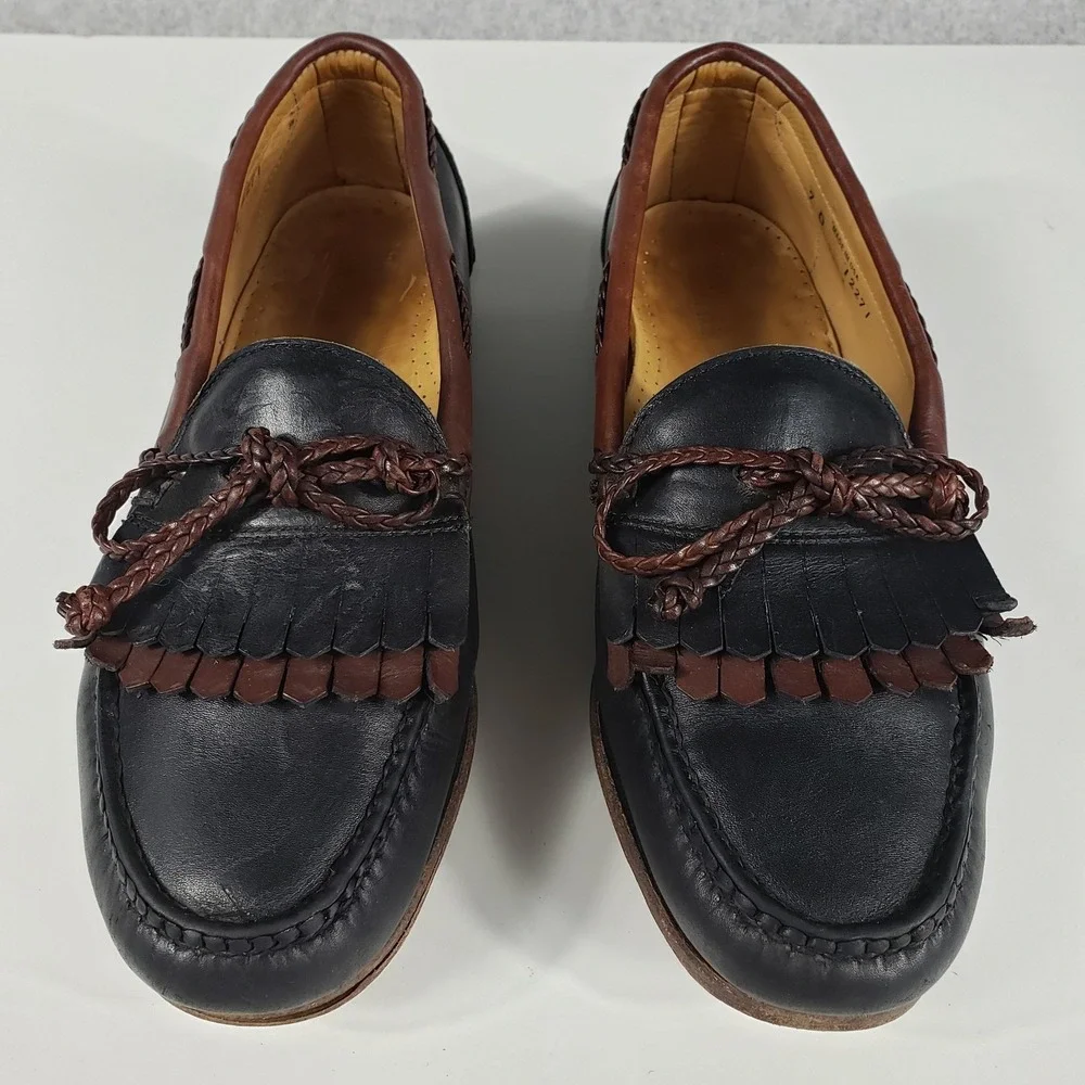Allen Edmonds Mens‎ Loafers 7 D Black Leather Tassel Dress Shoes Business Casual